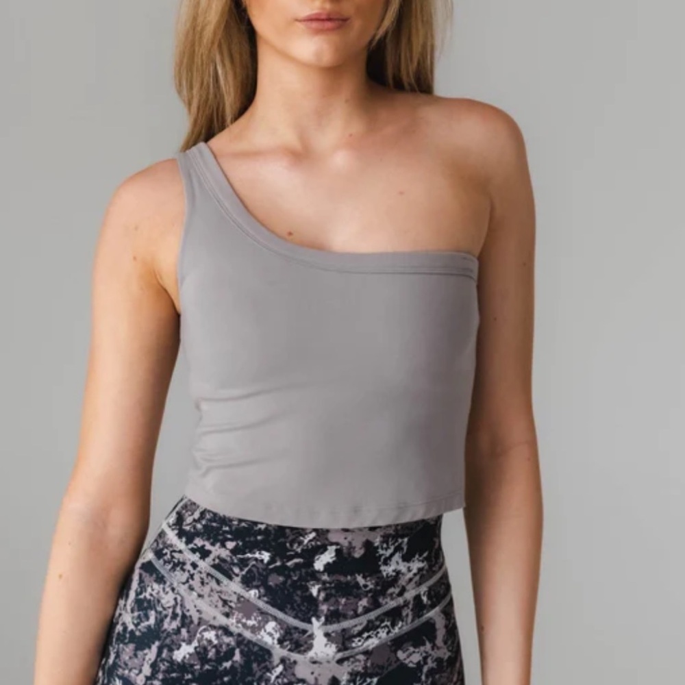 One-Shoulder Gray Tank Top - Vitality Brand